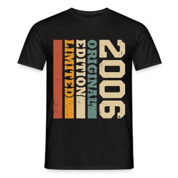 Original 2006 Vintage Vintage Anniversaire Rétro - T-shirt homme - noir - Devant - AI Model Male 178 light (178cm)