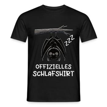 Official Sleeping Shirt Bat Bats - Men's T-Shirt - black - Front - AI Model Male 178 light (178cm)