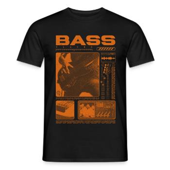 Bassgitarrenliebhaber Bassist Streetwear - Männer T-Shirt - Schwarz - Vorne - AI Model Male 178 light (178cm)