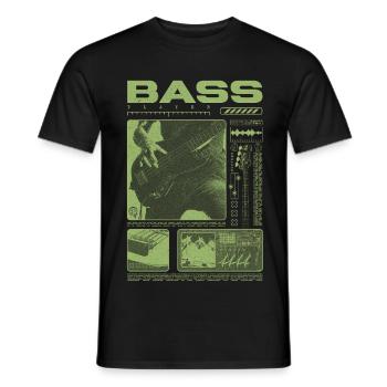 Bassgitarrenliebhaber Bassist Streetwear - Männer T-Shirt - Schwarz - Vorne - AI Model Male 178 light (178cm)