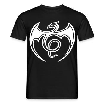 Fliegender Weißer Drache - Männer T-Shirt - Schwarz - Vorne - AI Model Male 178 light (178cm)