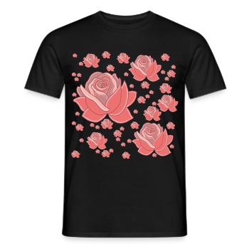 Rain of Roses - Men's T-Shirt - black - Front - AI Model Male 178 light (178cm)
