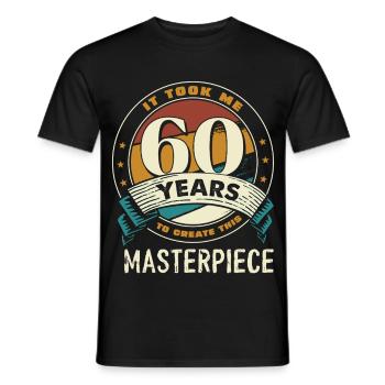 60 Years of Meisterwerk Badge - Men's T-Shirt - black - Front - AI Model Male 178 light (178cm)