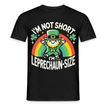 Ich bin nicht klein, ich bin Leprechaun-Größe Rainbow St. - Männer T-Shirt - Schwarz - Vorne - AI Model Male 178 light (178cm)