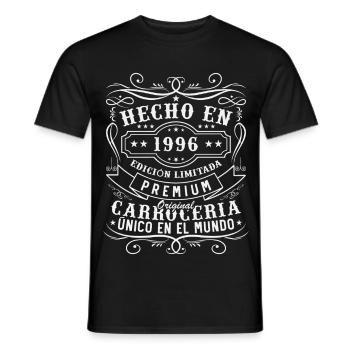 Cadeau d’anniversaire vintage fabriqué en 1996 - T-shirt homme - noir - Devant - AI Model Male 178 light (178cm)