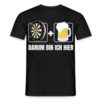 Darts and Beer – That's Why I'm Here - Men's T-Shirt - black - Front - AI Model Male 178 light (178cm)
