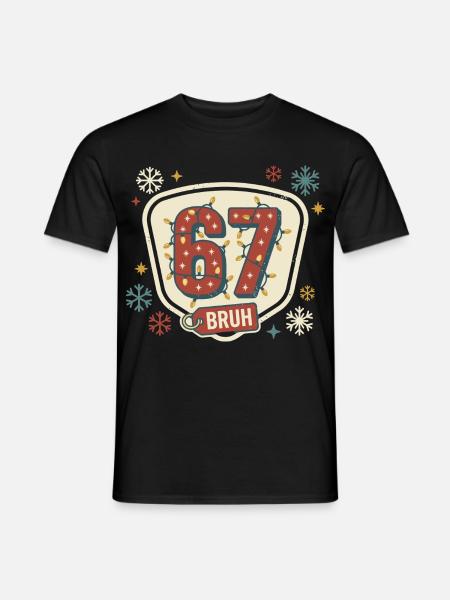 67 Bruh Weihnachts Meme Lustig Niedlich Geschenk - Männer T-Shirt - Schwarz