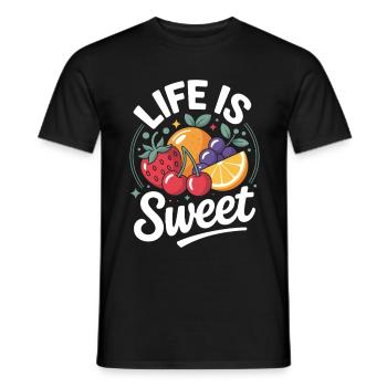La vie est douce - T-shirt homme - noir - Devant - AI Model Male 178 light (178cm)