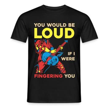 Lauter Rock-Gitarrenspruch - Männer T-Shirt - Schwarz - Vorne - AI Model Male 178 light (178cm)