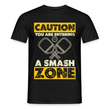 Vorsicht: Smash Zone - Männer T-Shirt - Schwarz - Vorne - AI Model Male 178 light (178cm)