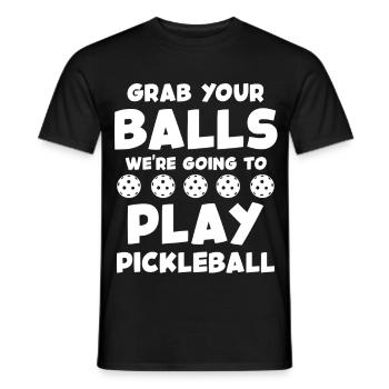 Letting de la devise du pickleball - T-shirt homme - noir - Devant - AI Model Male 178 light (178cm)