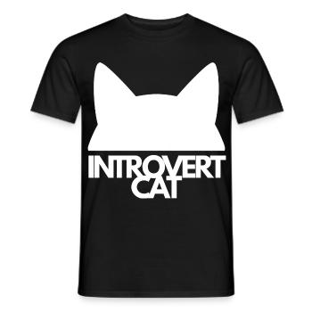 Introvert Cat Silhouette - Men's T-Shirt - black - Front - AI Model Male 178 light (178cm)