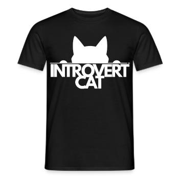 introvert Cat Silhouette - T-shirt homme - noir - Devant - AI Model Male 178 light (178cm)