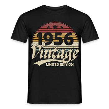 Vintage 1956 Vintage Birthday Gift Retro - Men's T-Shirt - black - Front - AI Model Male 178 light (178cm)