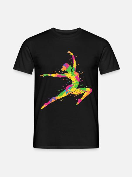 Turnerin Gymnastik bunt Handstand Turnen Mädchen - Männer T-Shirt - Schwarz