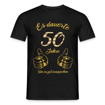 50. Geburtstag, Es dauerte 50 Jahre so gut zu sein - Männer T-Shirt - Schwarz - Vorne - AI Model Male 178 light (178cm)
