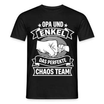 Opa und Enkel das perfekte Chaos Team - Männer T-Shirt - Schwarz - Vorne - AI Model Male 178 light (178cm)