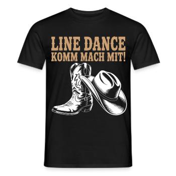 Line Dance Komm mach mit! Cowboyhut Westernstiefel - Männer T-Shirt - Schwarz - Vorne - AI Model Male 178 light (178cm)