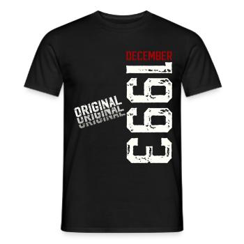 32e anniversaire Original décembre Né en 1993 - T-shirt homme - noir - Devant - AI Model Male 178 light (178cm)