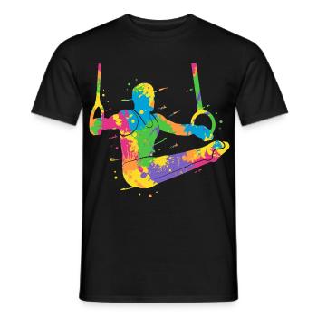 Gymnasts Colorful Gymnastics Ring Gymnastics Boys Gymnastics - Men's T-Shirt - black - Front - AI Model Male 178 light (178cm)