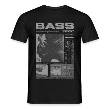 Bassgitarrenliebhaber Bassist Streetwear - Männer T-Shirt - Schwarz - Vorne - AI Model Male 178 light (178cm)