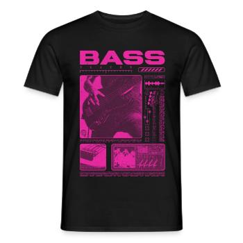 Bass Guitar Lover Bass Player Streetwear - Men's T-Shirt - black - Front - AI Model Male 178 light (178cm)