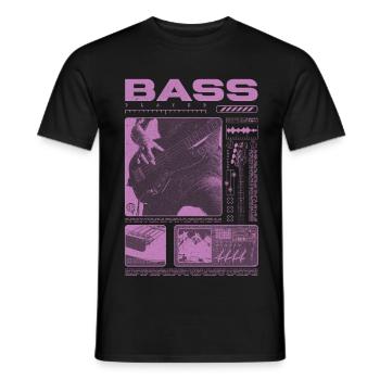 Bassgitarrenliebhaber Bassist Streetwear - Männer T-Shirt - Schwarz - Vorne - AI Model Male 178 light (178cm)