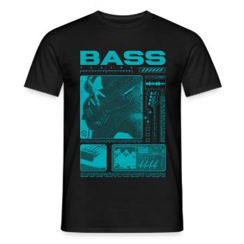 Bassgitarrenliebhaber Bassist Streetwear - Männer T-Shirt - Schwarz - Vorne - AI Model Male 178 light (178cm)