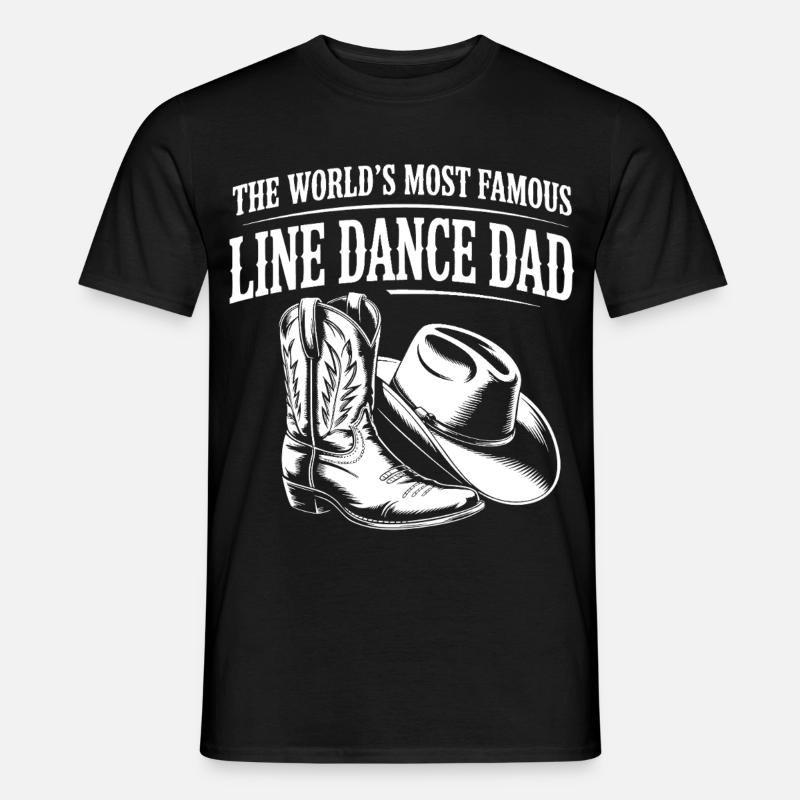 Line Dance Dad Boots & Hat - Männer T-Shirt - Schwarz