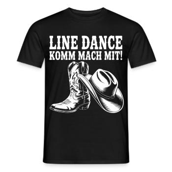 Line Dance Komm mach mit! Cowboyhut Westernstiefel - Männer T-Shirt - Schwarz - Vorne - AI Model Male 178 light (178cm)