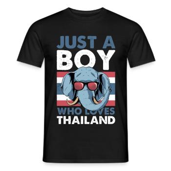 Elefant liebt Thailand TShirt - Männer T-Shirt - Schwarz - Vorne - AI Model Male 178 light (178cm)