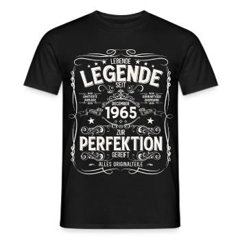 60e anniversaire Millésime décembre 1965 - T-shirt homme - noir - Devant - AI Model Male 178 light (178cm)