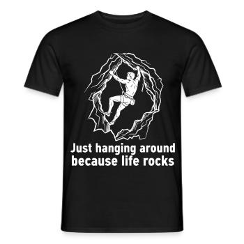 Life Rocks Bouldering Klettern Spaßdesign - Männer T-Shirt - Schwarz - Vorne - AI Model Male 178 light (178cm)