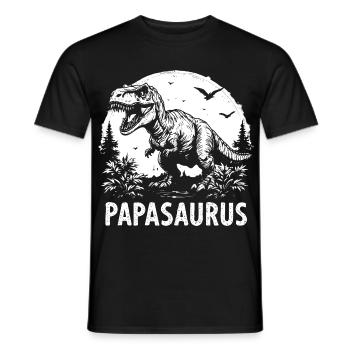 Papasaurus Meilleur Papa Cadeau Papa Fort Cool - T-shirt homme - noir - Devant - AI Model Male 178 light (178cm)