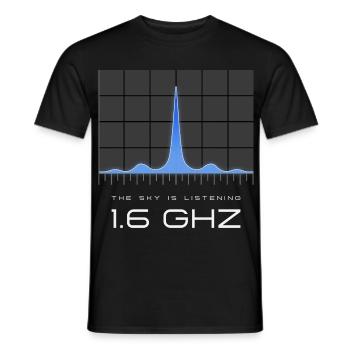 UAP Frequency 1.6 GHz – Heaven Is Listening - Men's T-Shirt - black - Front - AI Model Male 178 light (178cm)