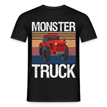 Monster Trucks are My Jam Vintage Retro Monster - Men's T-Shirt - black - Front - AI Model Male 178 light (178cm)
