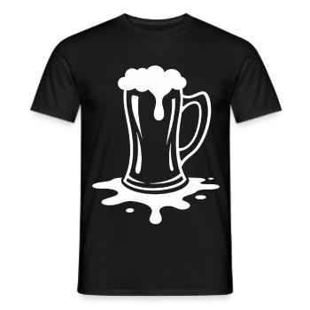 Overflowing Beer Mug Foam Party - Men's T-Shirt - black - Front - AI Model Male 178 light (178cm)