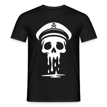 Capitaine Crâne Fondant Crâne Chapeau de Capitaine - T-shirt homme - noir - Devant - AI Model Male 178 light (178cm)