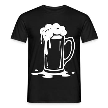 Overflowing Beer Mug Foam Party - Men's T-Shirt - black - Front - AI Model Male 178 light (178cm)