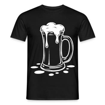 Overflowing Beer Mug Foam Party - Men's T-Shirt - black - Front - AI Model Male 178 light (178cm)