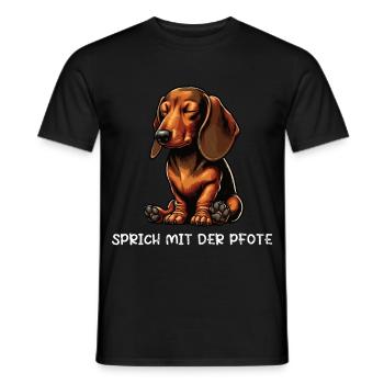 Sprich mit der Pfote Dackel Dackelbesitzer Teckel - Männer T-Shirt - Schwarz - Vorne - AI Model Male 178 light (178cm)