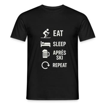 Eat Sleep Après Ski Repeat - Men's T-Shirt - black - Front - AI Model Male 178 light (178cm)