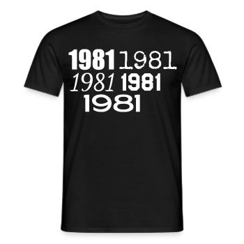 1981 - Men's T-Shirt - black - Front - AI Model Male 178 light (178cm)