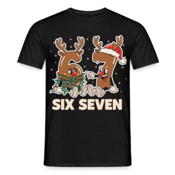 67 Six Seven 6-7 Joyeux Noël Père Noël Drôle - T-shirt homme - noir - Devant - AI Model Male 178 light (178cm)