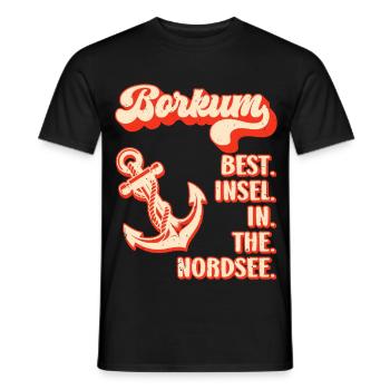 Nordsee BORKUM BEST INSEL IN THE NORDSEE Lustig - Männer T-Shirt - Schwarz - Vorne - AI Model Male 178 light (178cm)