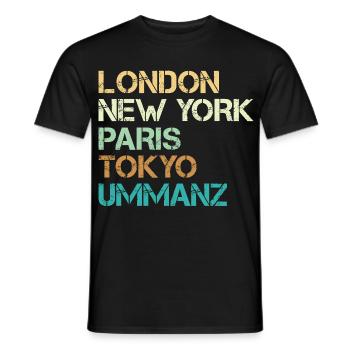 Vacances en mer Baltique LONDRES NEW YORK PARIS TOKYO Drôle - T-shirt homme - noir - Devant - AI Model Male 178 light (178cm)