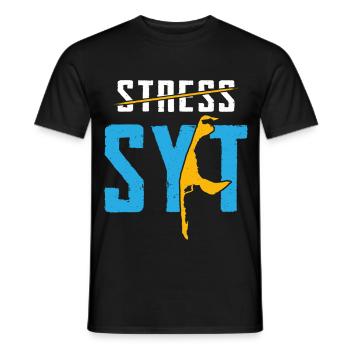 Sylter STRESS SYLT Nordsee Urlaub Lustiges - Männer T-Shirt - Schwarz - Vorne - AI Model Male 178 light (178cm)