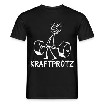 Bonhomme bâton PUISSANT Drôle - T-shirt homme - noir - Devant - AI Model Male 178 light (178cm)