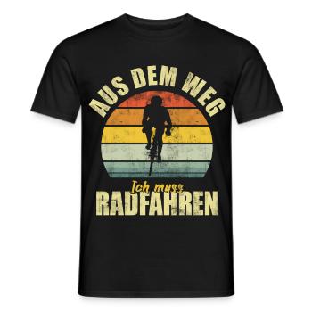 Cycling Road Bike Bicycle Cycling Cyclist - Men's T-Shirt - black - Front - AI Model Male 178 light (178cm)