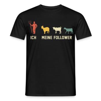 Moi et mes suiveurs, chèvres chèvres rétro - T-shirt homme - noir - Devant - AI Model Male 178 light (178cm)